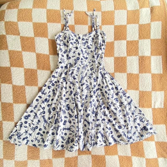Collectif Dresses & Skirts - COLLECTIF VINTAGE NAUTICAL BLUE AND WHITE DRESS BABYDOLL SUMMER